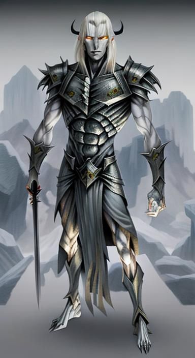 Young Male Cold Wight Demon with Blond Hair