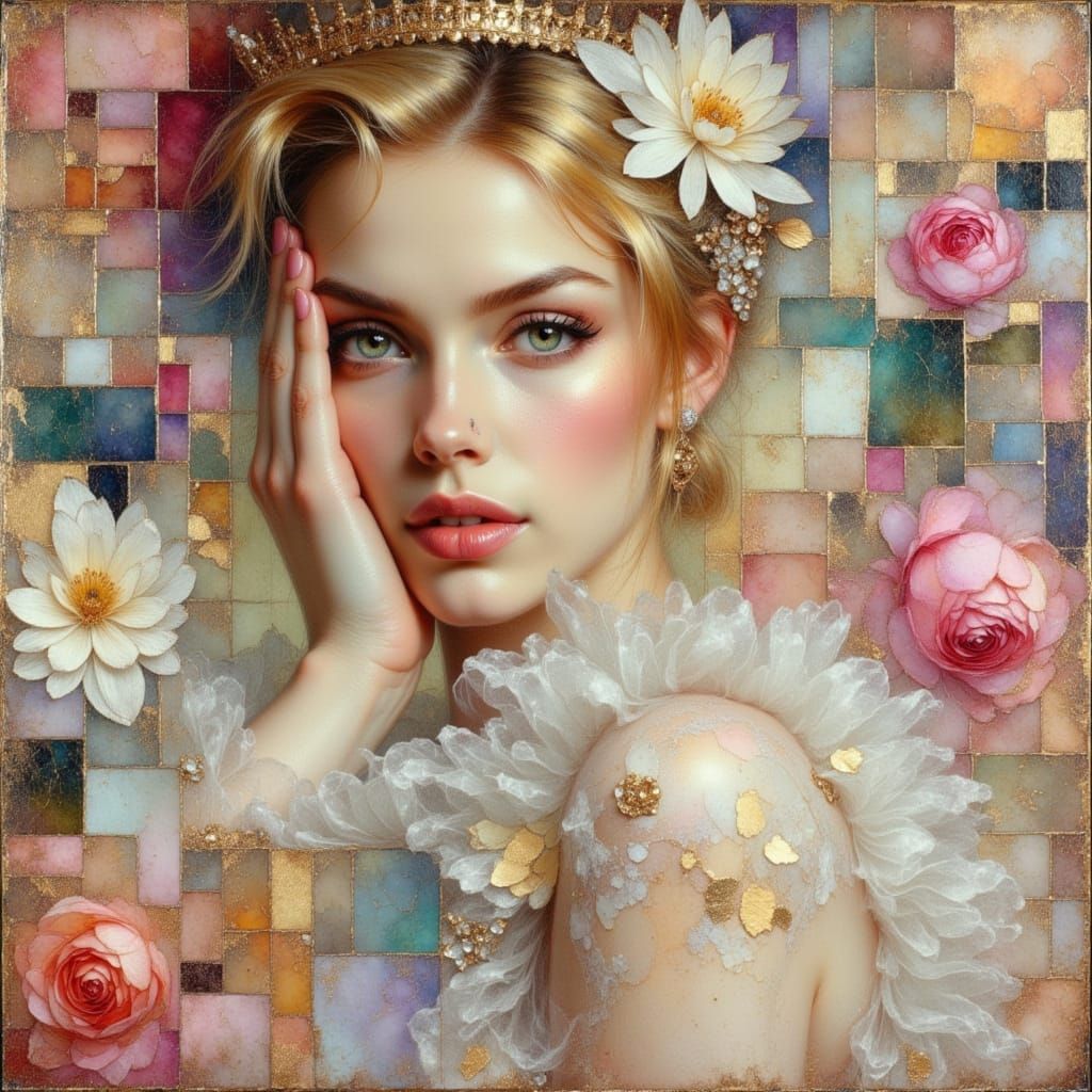 Marie Antoinette in Ethereal Impressionistic Watercolor