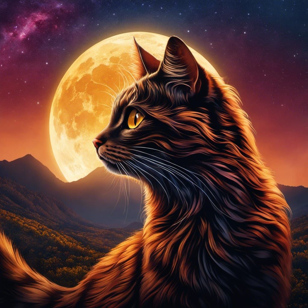 Cat in moonlight
