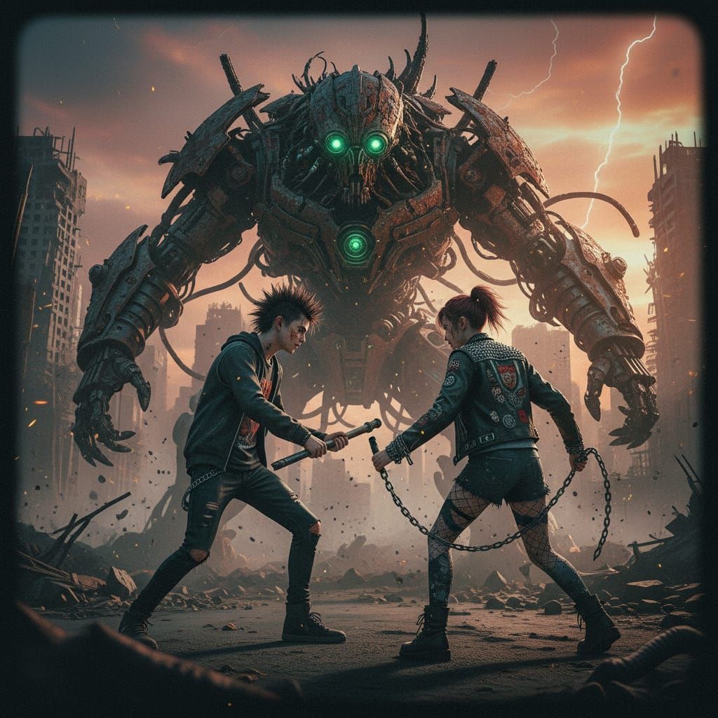 Dystopian Battle: Teens Versus World-Hungry Robot