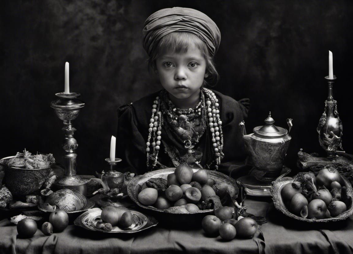 little princess with a feast