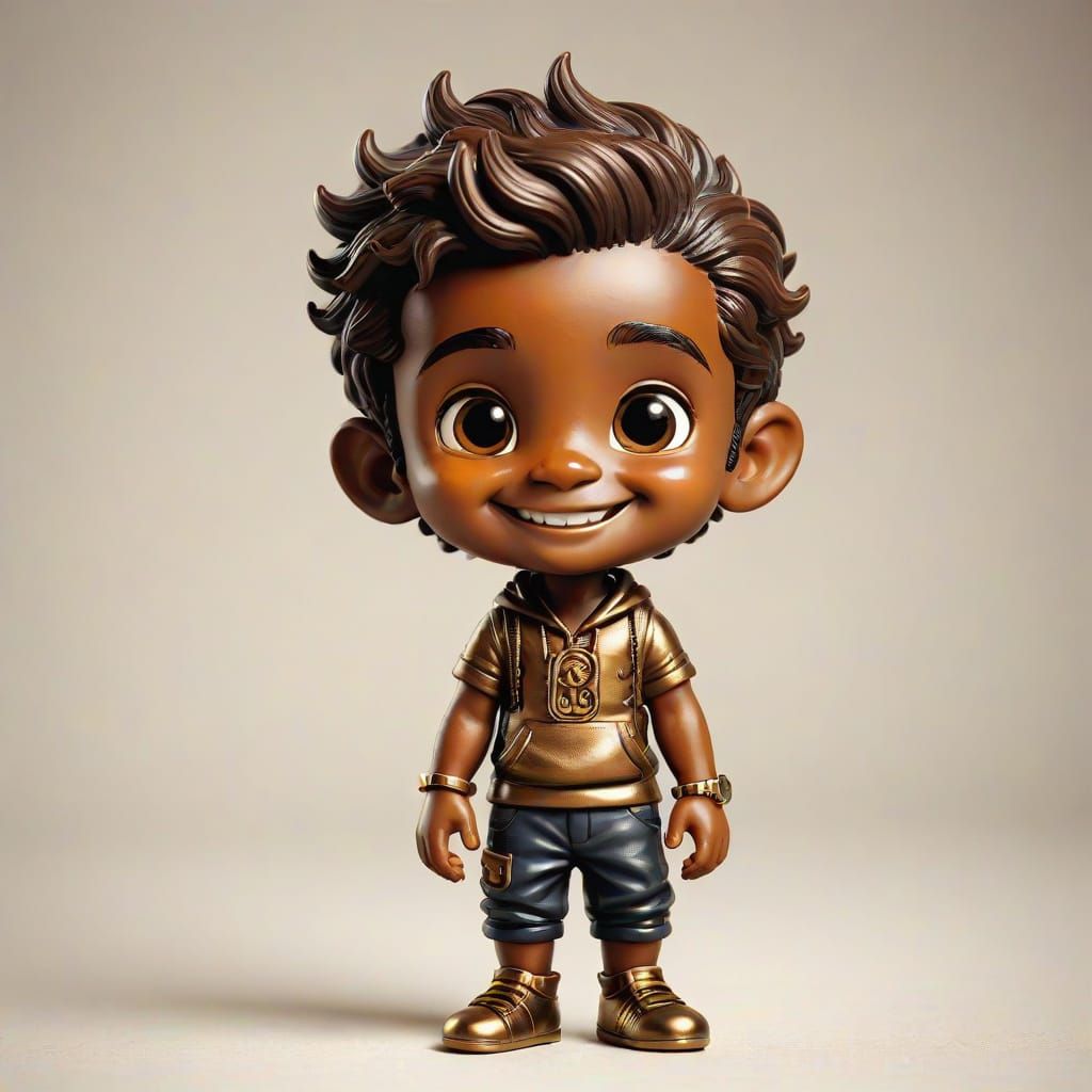 Groovy Bronze Creature in a Playful Mood