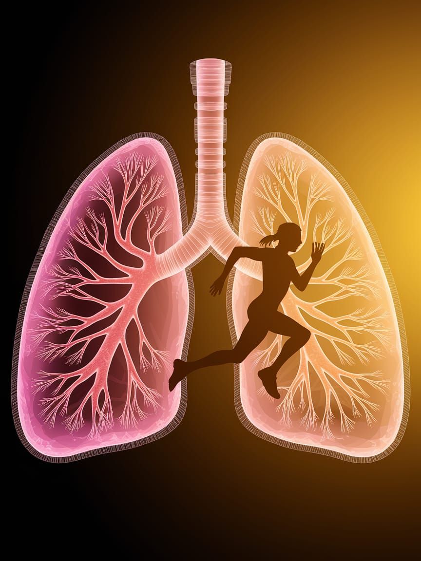 Vibrant Digital Art of Lungs in Motion