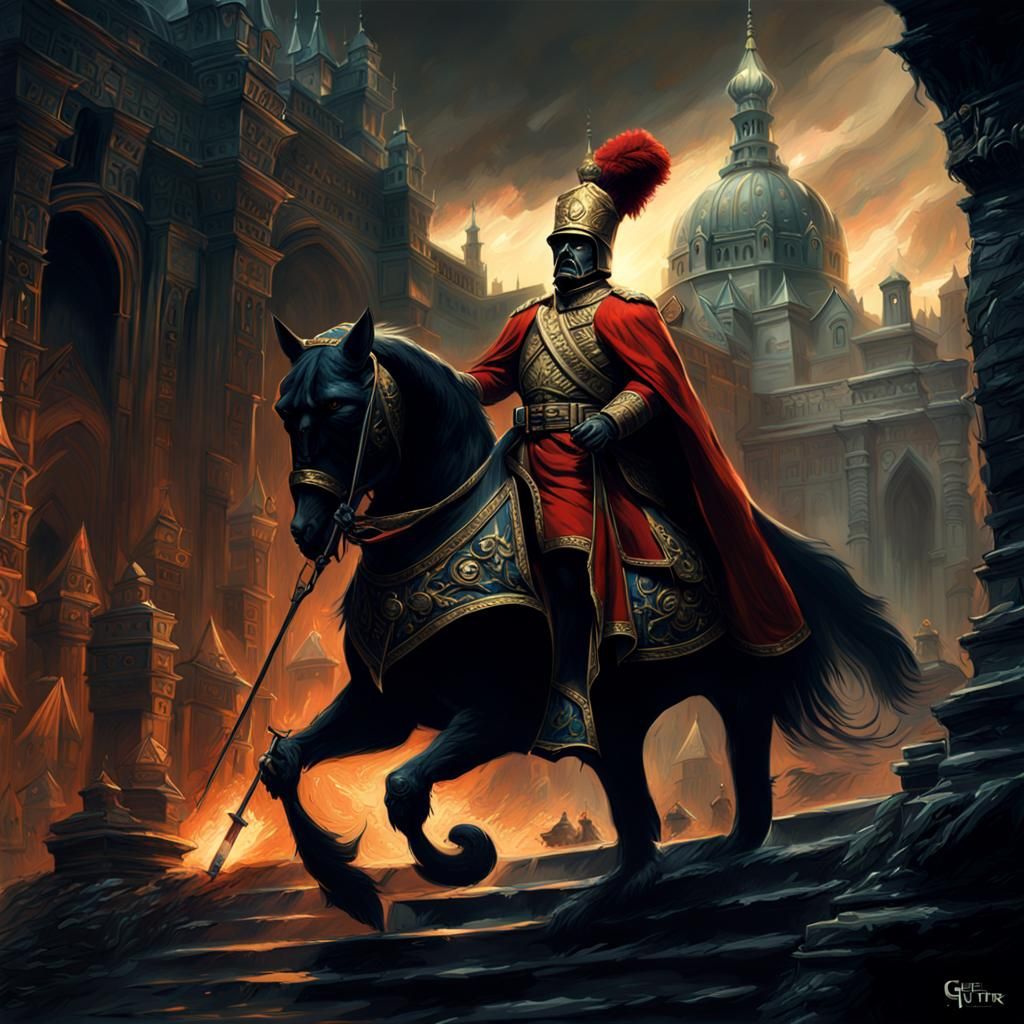 Sinister Royal Guard in a Digital Matte Painting