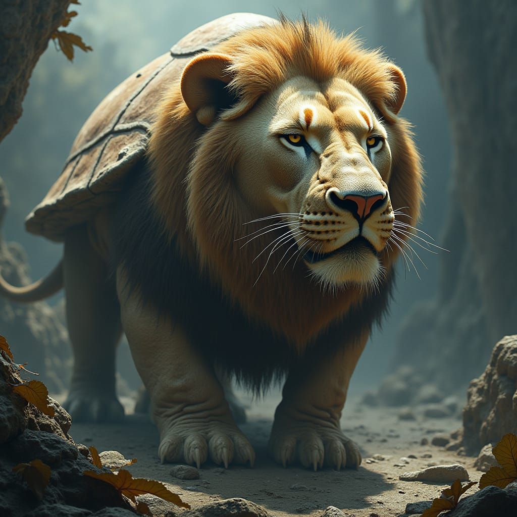 Epic Lion Turtle: Cinematic Digital Matte Painting