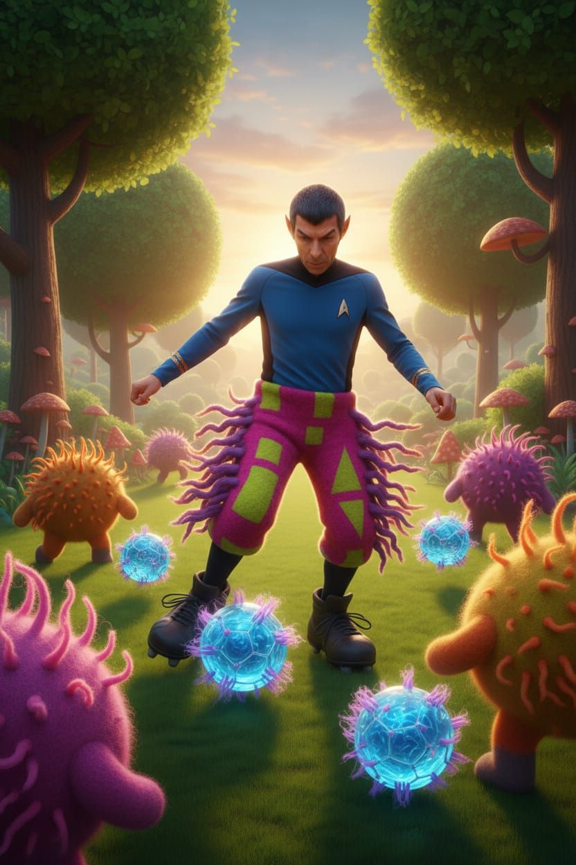 Superfluid Helium Felted Goodness, Spock-Hair & Football