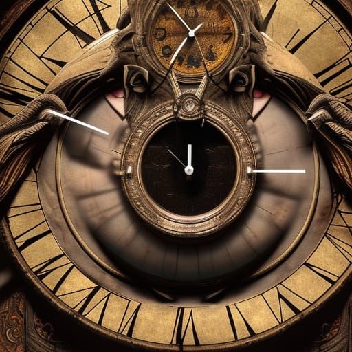 Surreal Eye Clock Elephant: Dalí-esque Fantasy Art