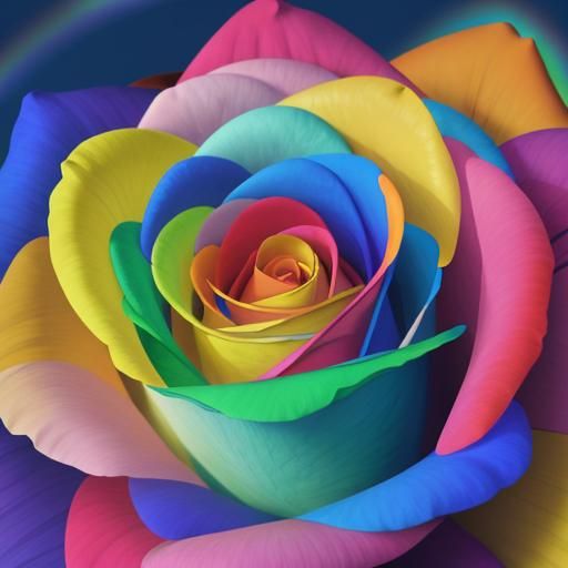 Radiant Rainbow Rose in Divine Light