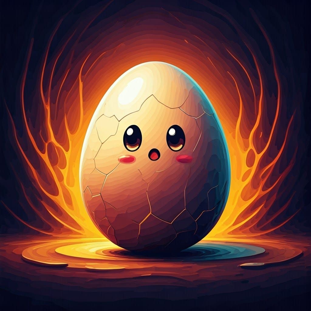 Egg Optical Illusion in Vibrant Watercolor