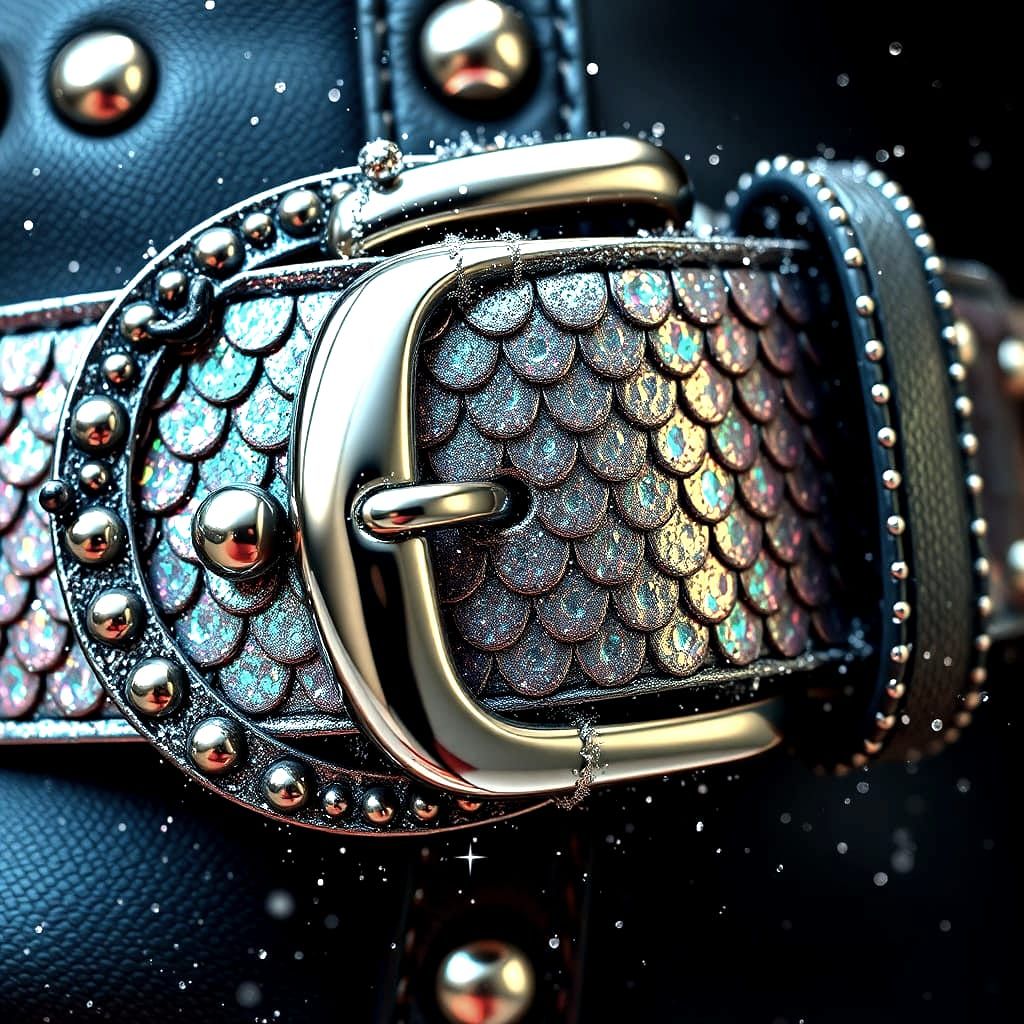 Glittering Fish Scale Belt in Realistic Detail