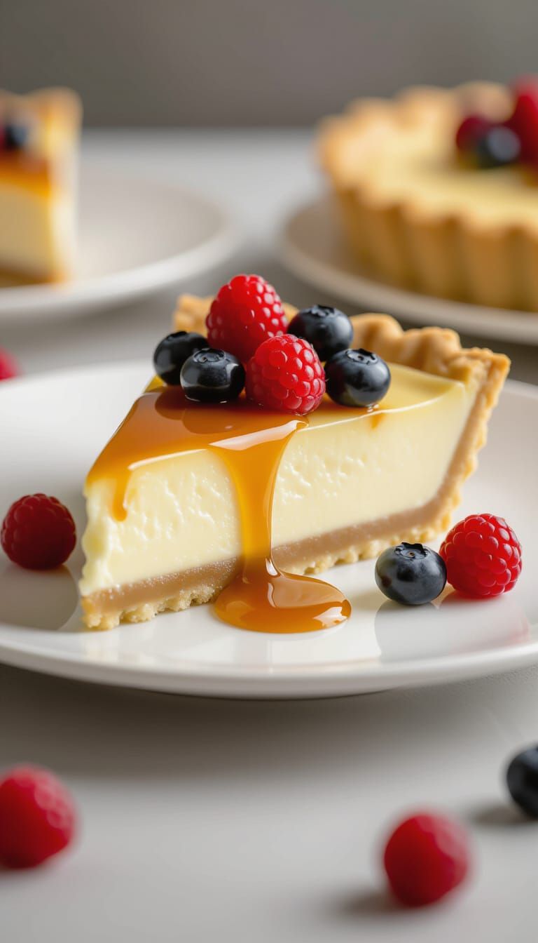 Decadent White Chocolate Tart with Caramel and Berries