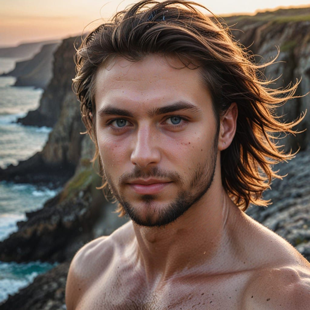 Dramatic Cliffside Portrait in Vivid Colors