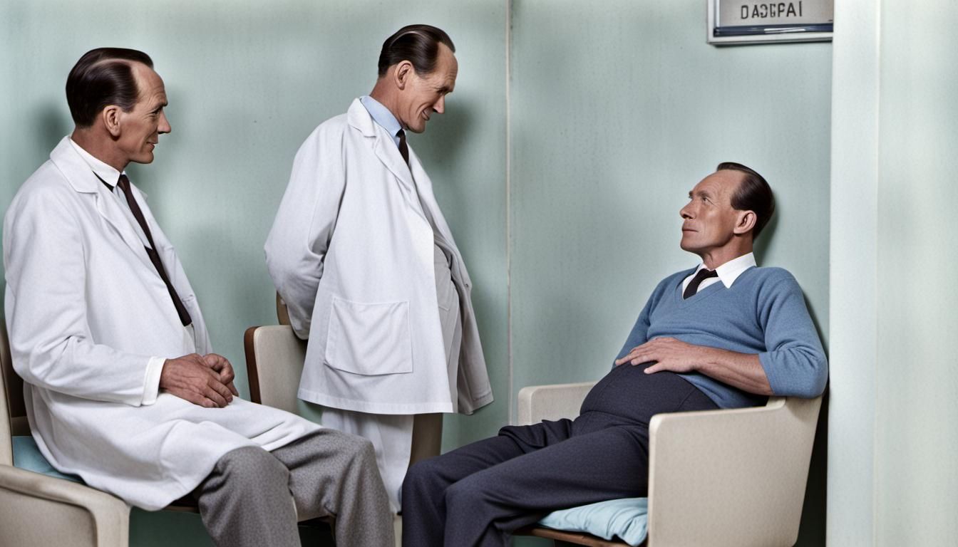 1950s Maternity Ward Waiting Room Scene