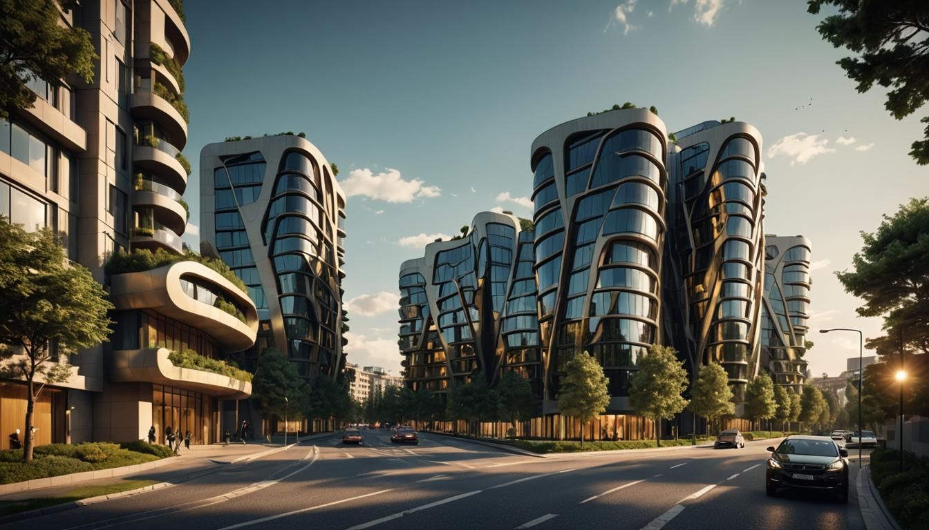 Futuristic Architecture in Zaha Hadid Style