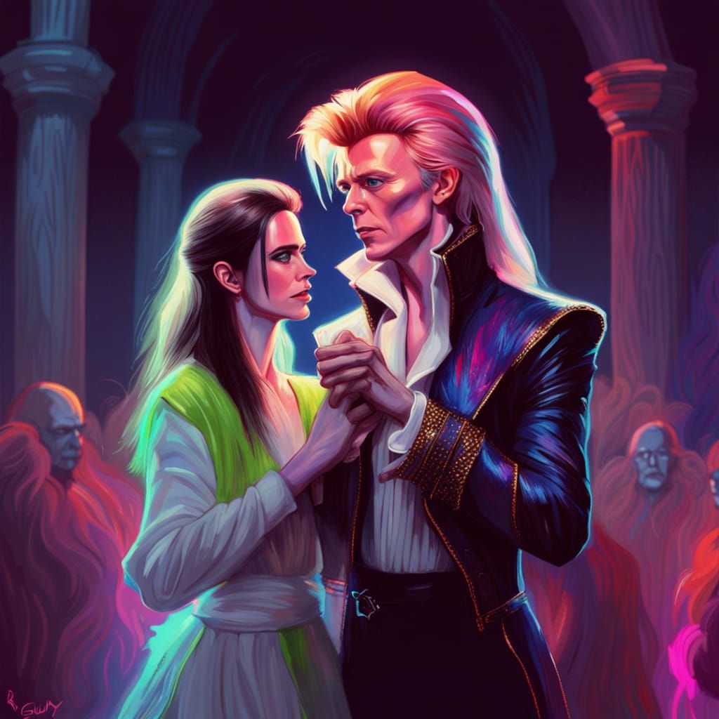 Goblin King and Sarah: 1980s Labyrinth Dance