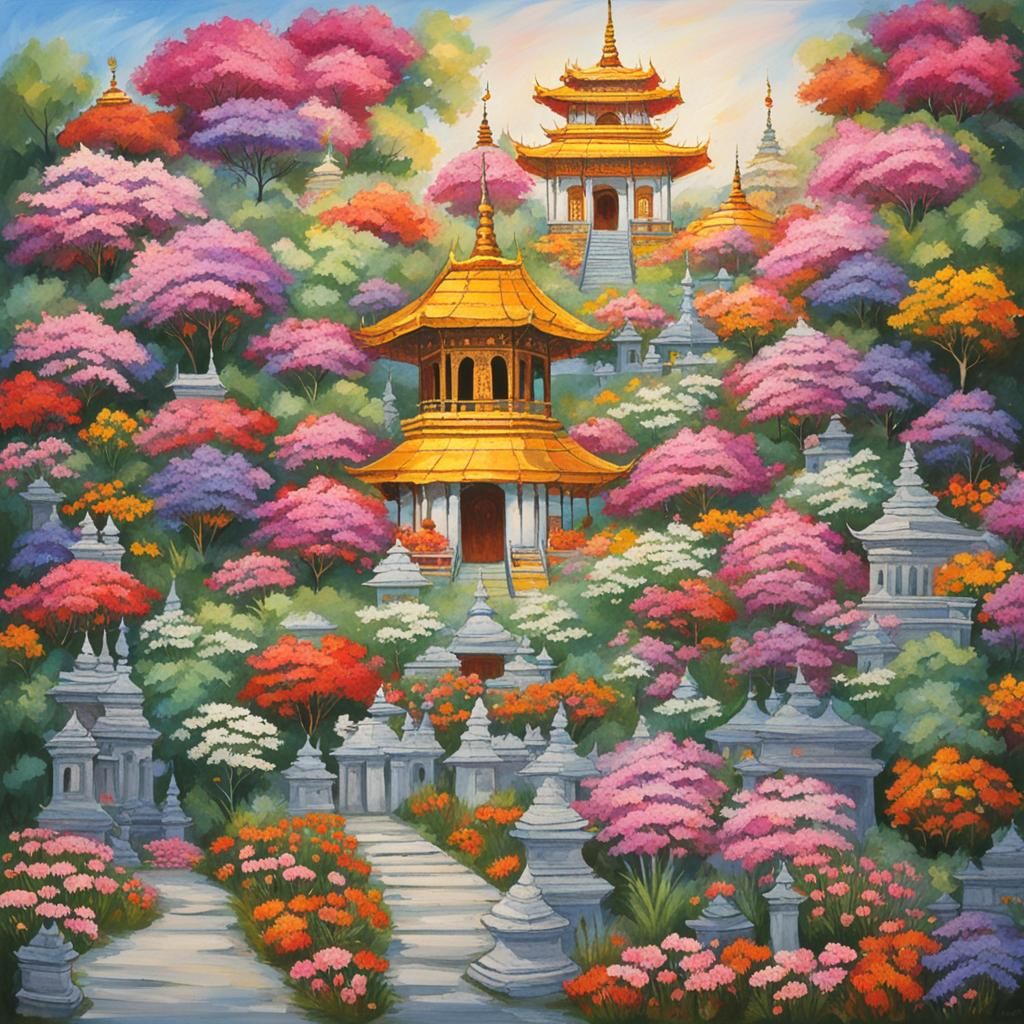 Floral Temple: A Peaceful Sanctuary