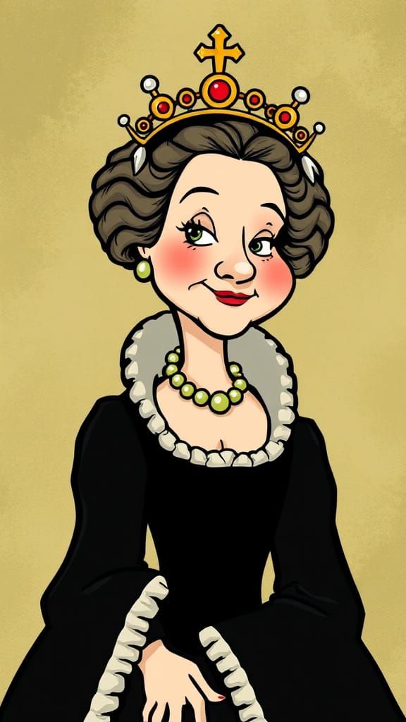 Cartoon young Queen Elizabeth I