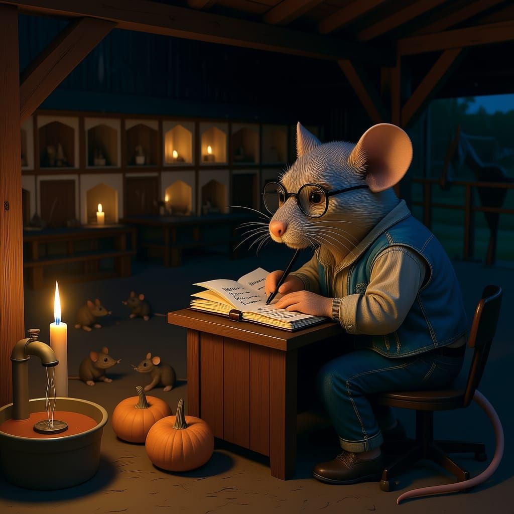 Mouse Architect Designs Barnville in Detailed Illustration