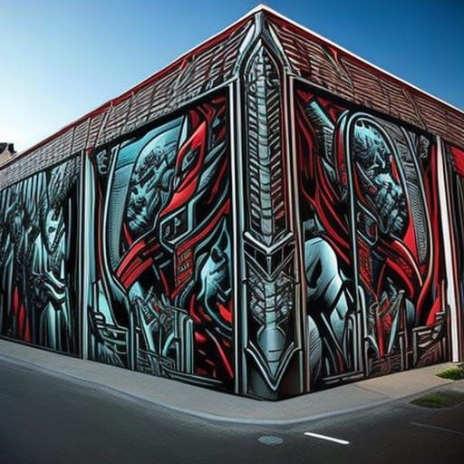 Commercial Projected on House in Comic Book Style