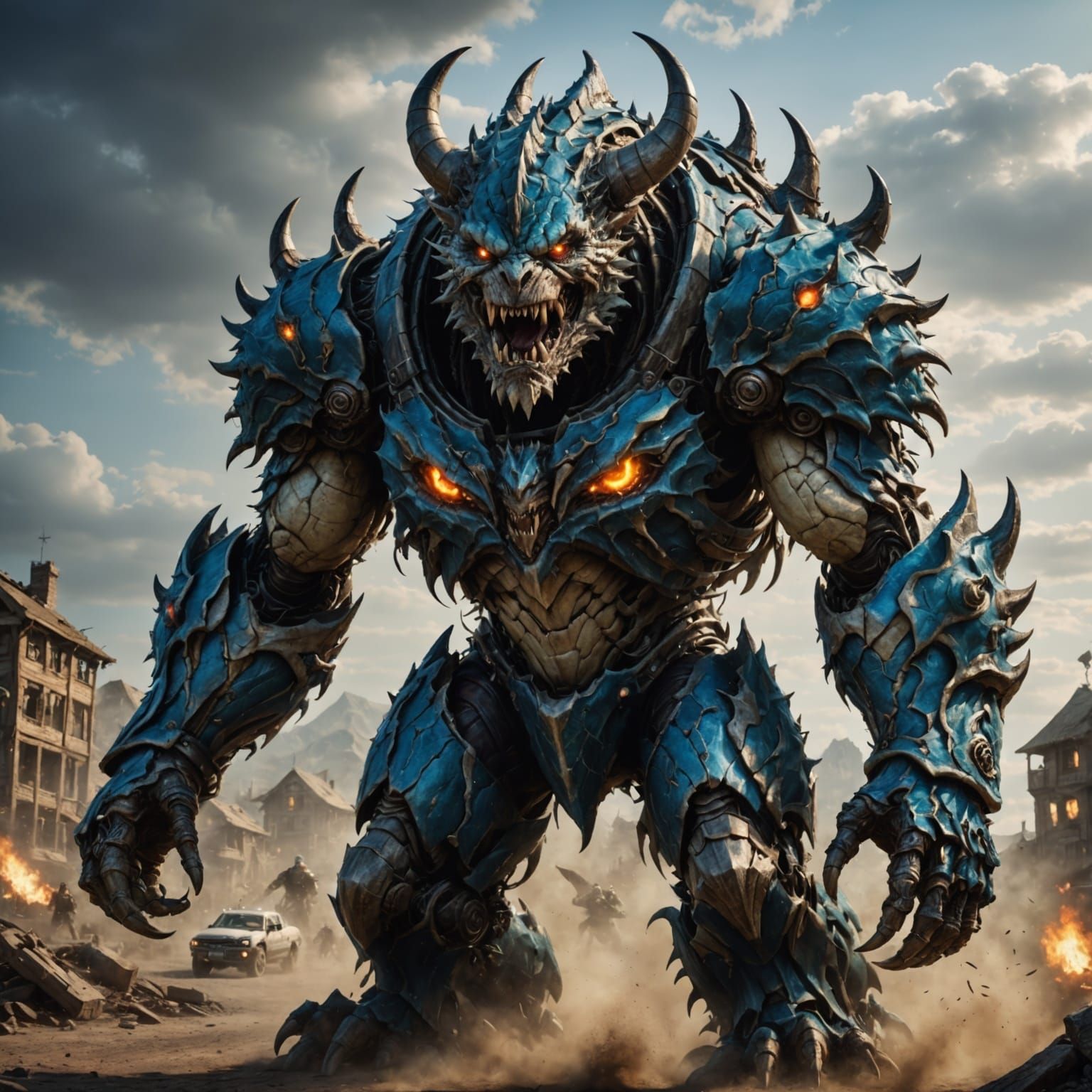 Dark Fantasy Monster Emerges from Chaos