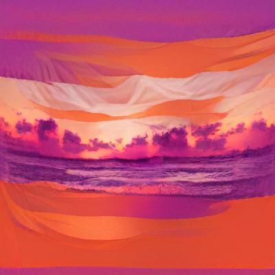 Dreamy Ghost in Orange and Purple Sunset