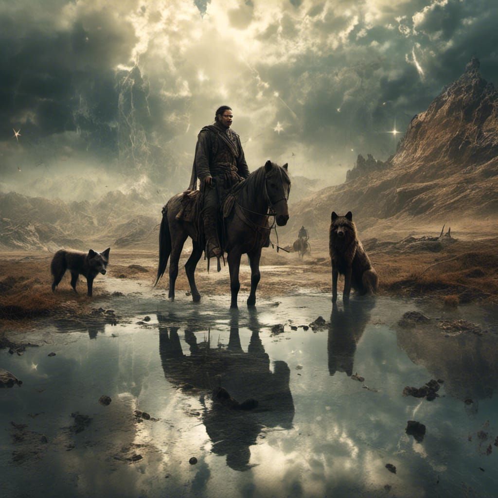 Asian Steppe Cavalry with Wolf and Star