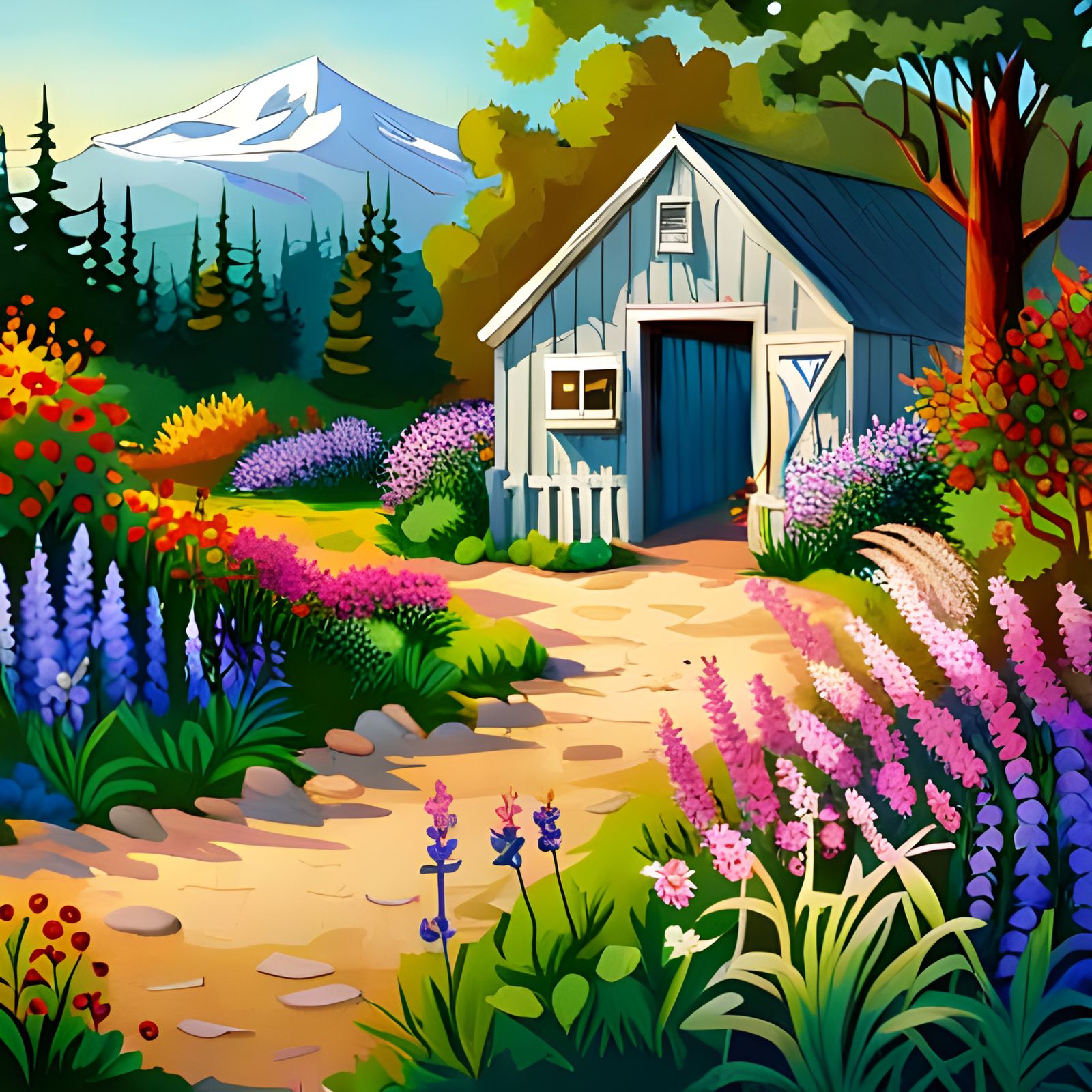 Sign in Flower Garden Saying Mormookiee