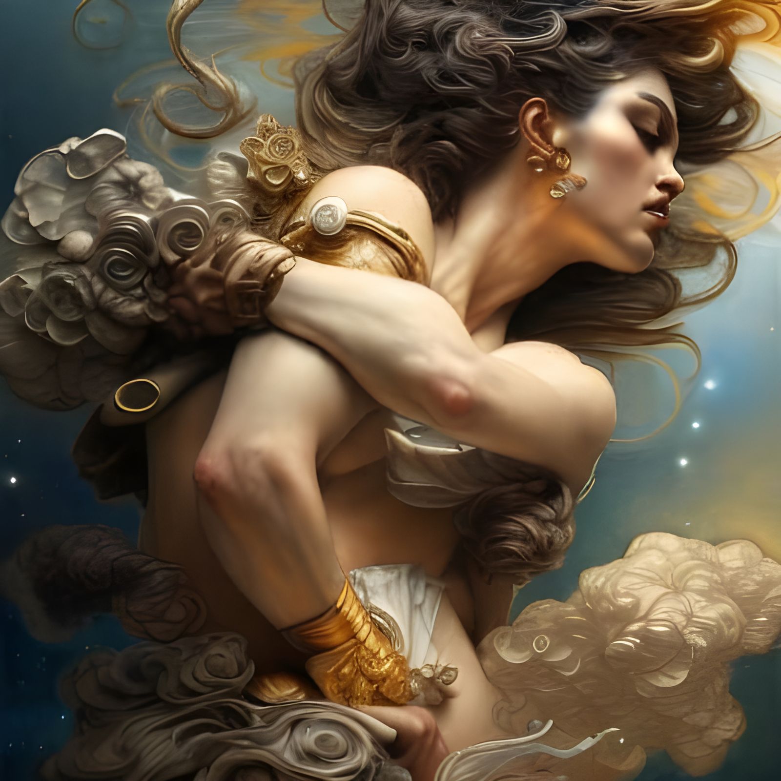 Rococo Jupiter Off-gassing in Space, Hyperdetailed