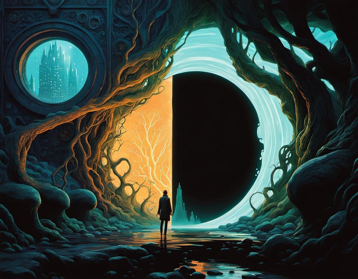 Mystical Portals to Other Dimensions in Cinematic Style