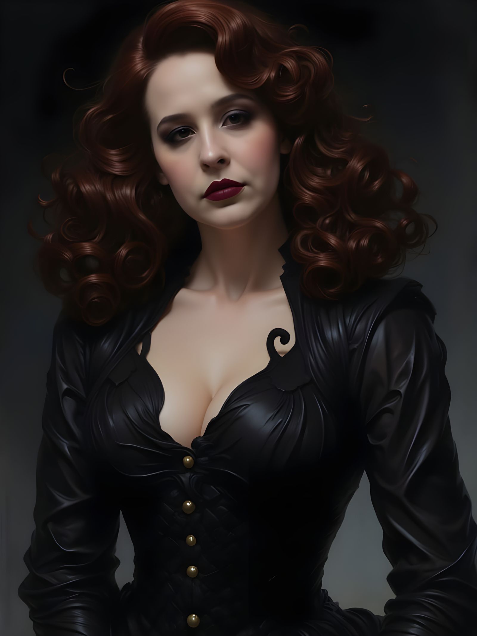 Gothic Victorian Beauty in Dark Opulence