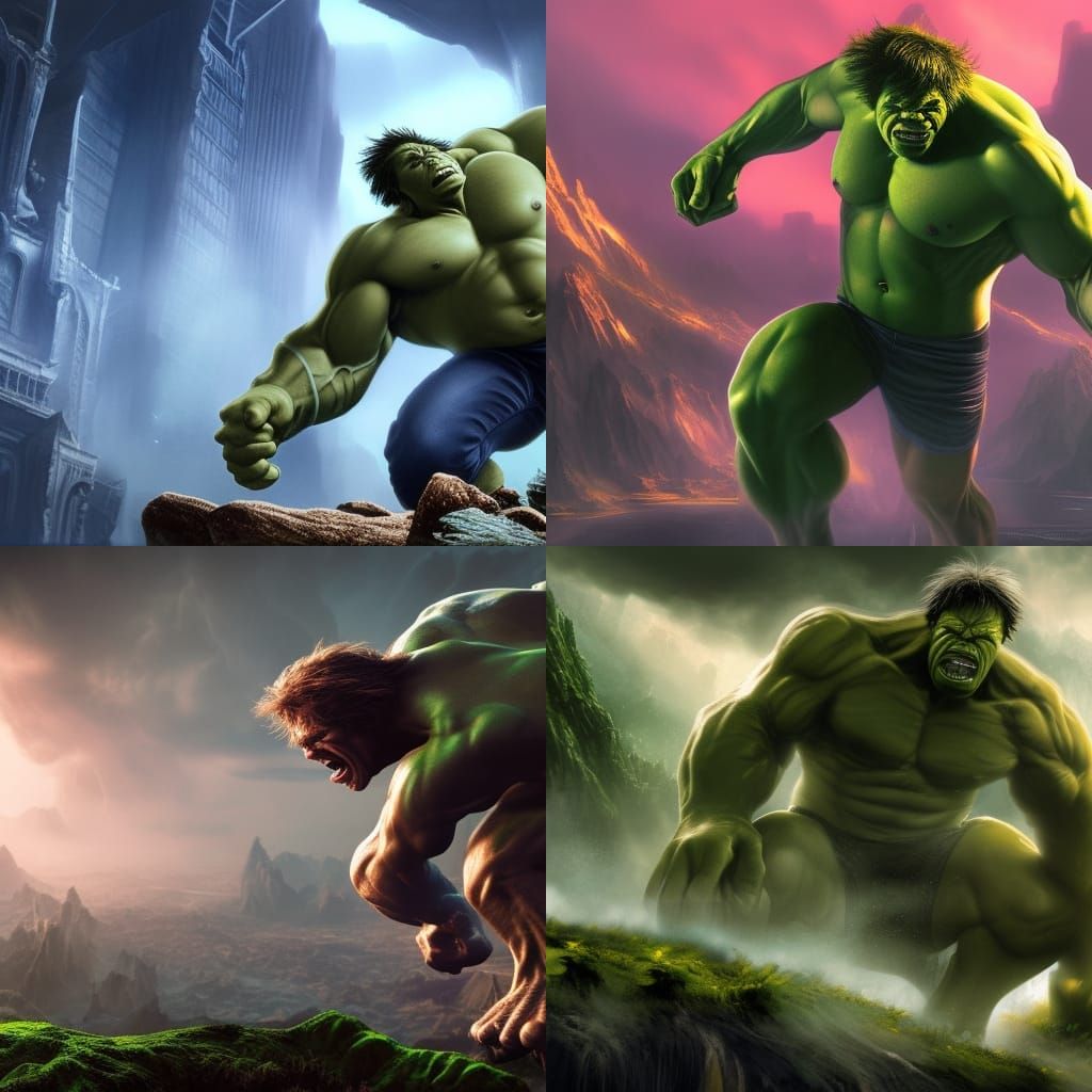 Klaus Kinski as Hulk: Epic Jump in Digital Art