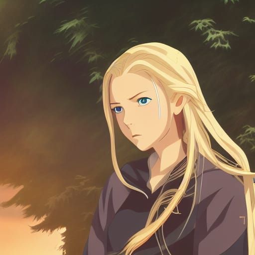 Lord of the Rings Hunter in Studio Ghibli Style