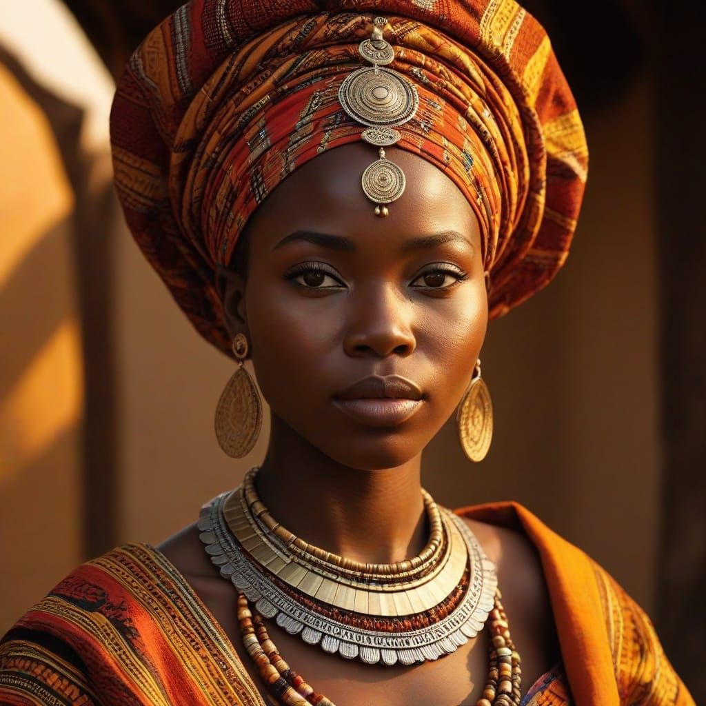 African Woman in Traditional Dress: Portrait Photography