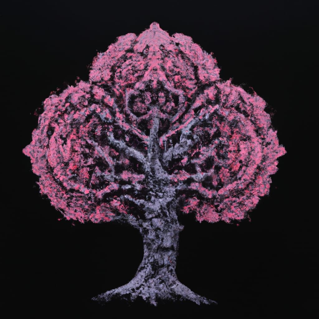 Sakura Tree Kamon: Blackwork Tattoo Design