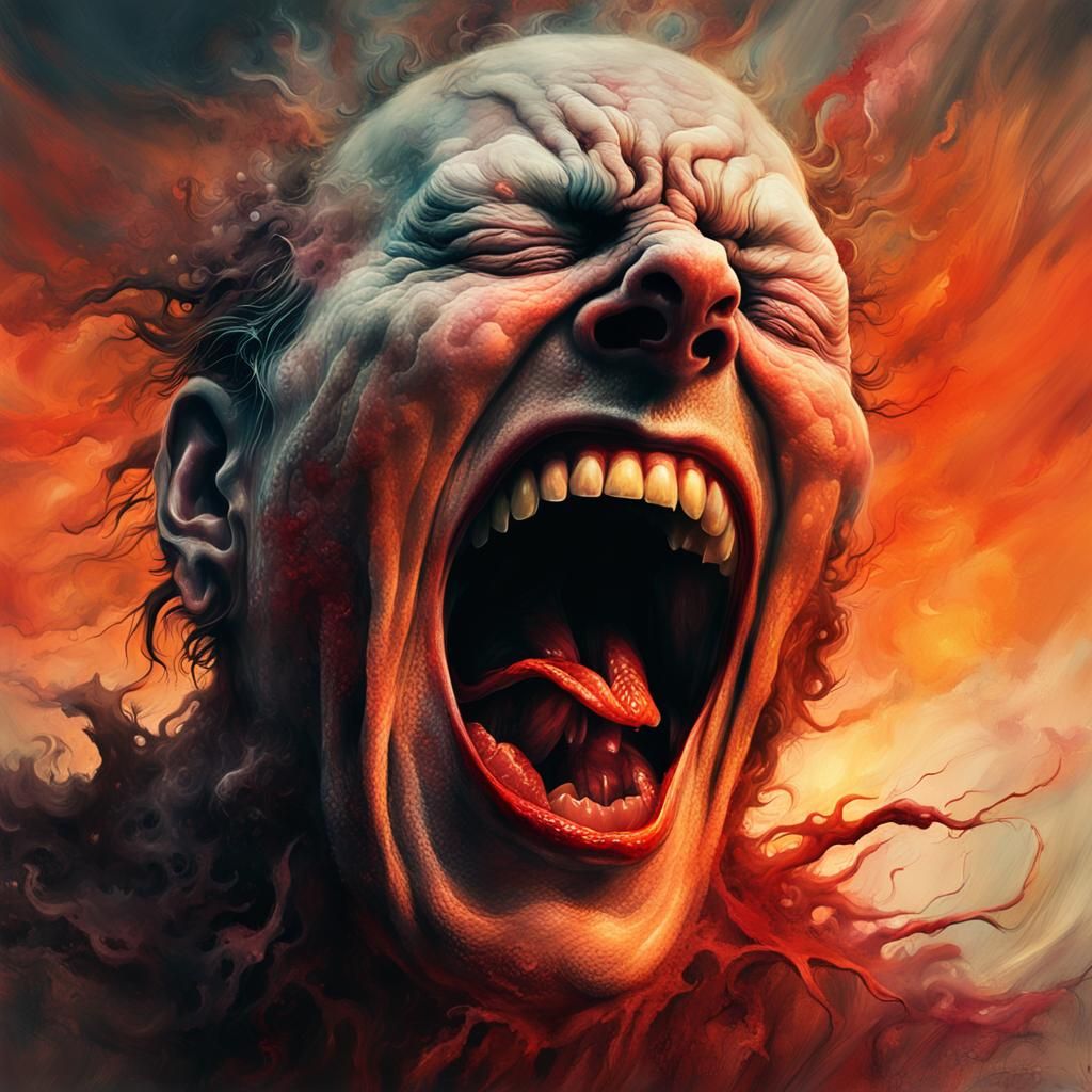 Screaming Figure in Despair: Abstract Expressionism