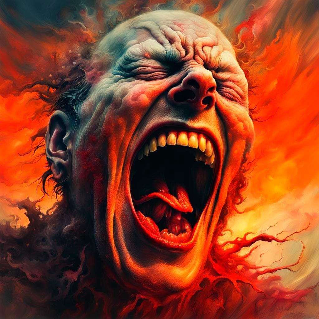 Screaming Figure in Despair: Abstract Expressionism