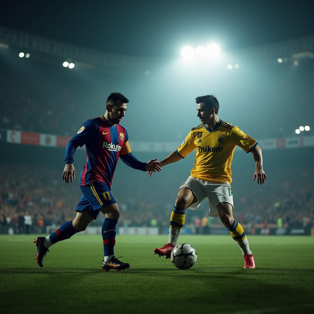 Epic Soccer Match in a Dark Storm