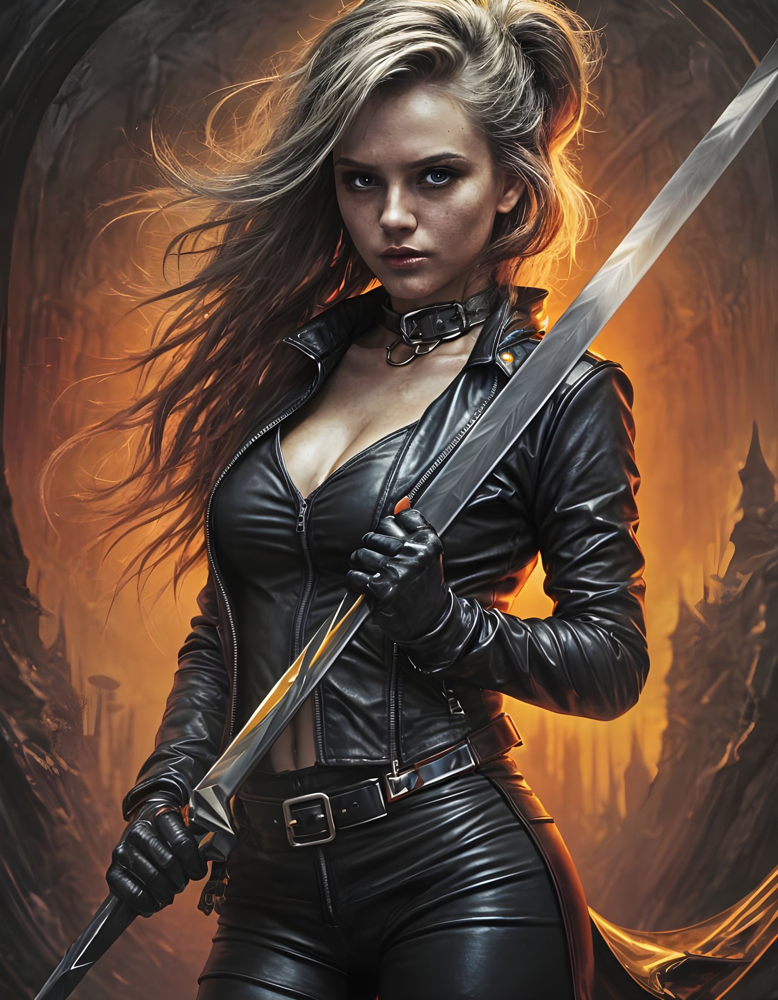 Dark Fantasy Warrior in Accursed Monastery