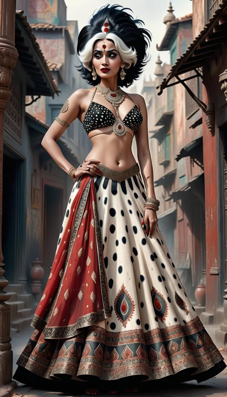 Indian Woman as Cruella in Digital Matte Painting