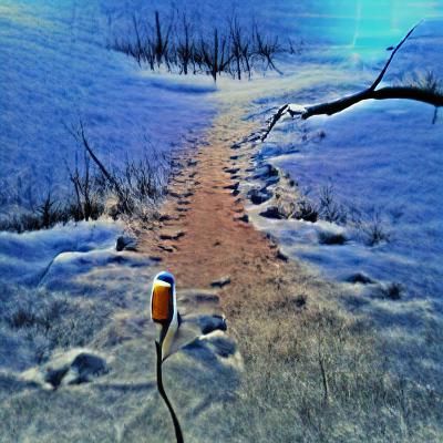 Lone Walker on Forest Trail