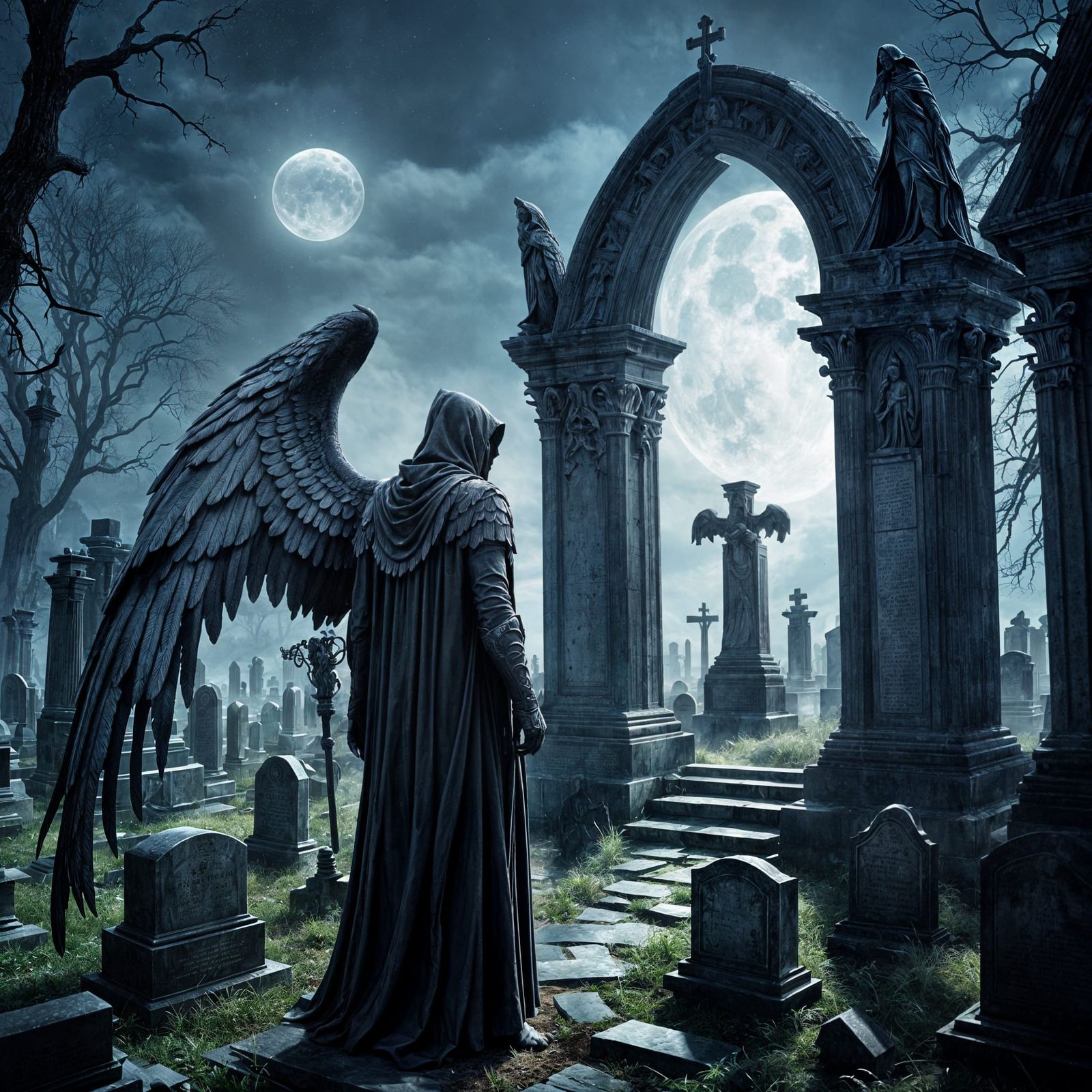 Winged Guardian of the Haunted Graveyard