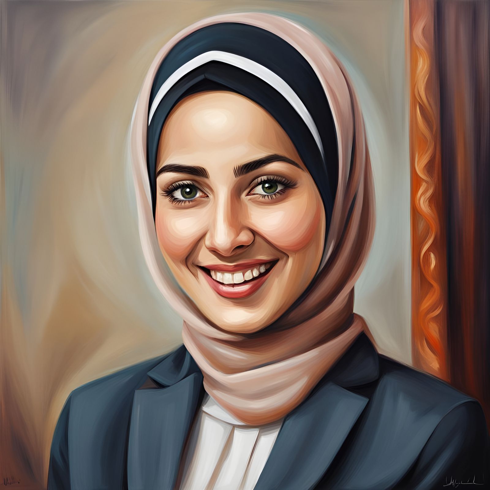 Beautiful Young Hijabi Woman Politician Smiling Portrait