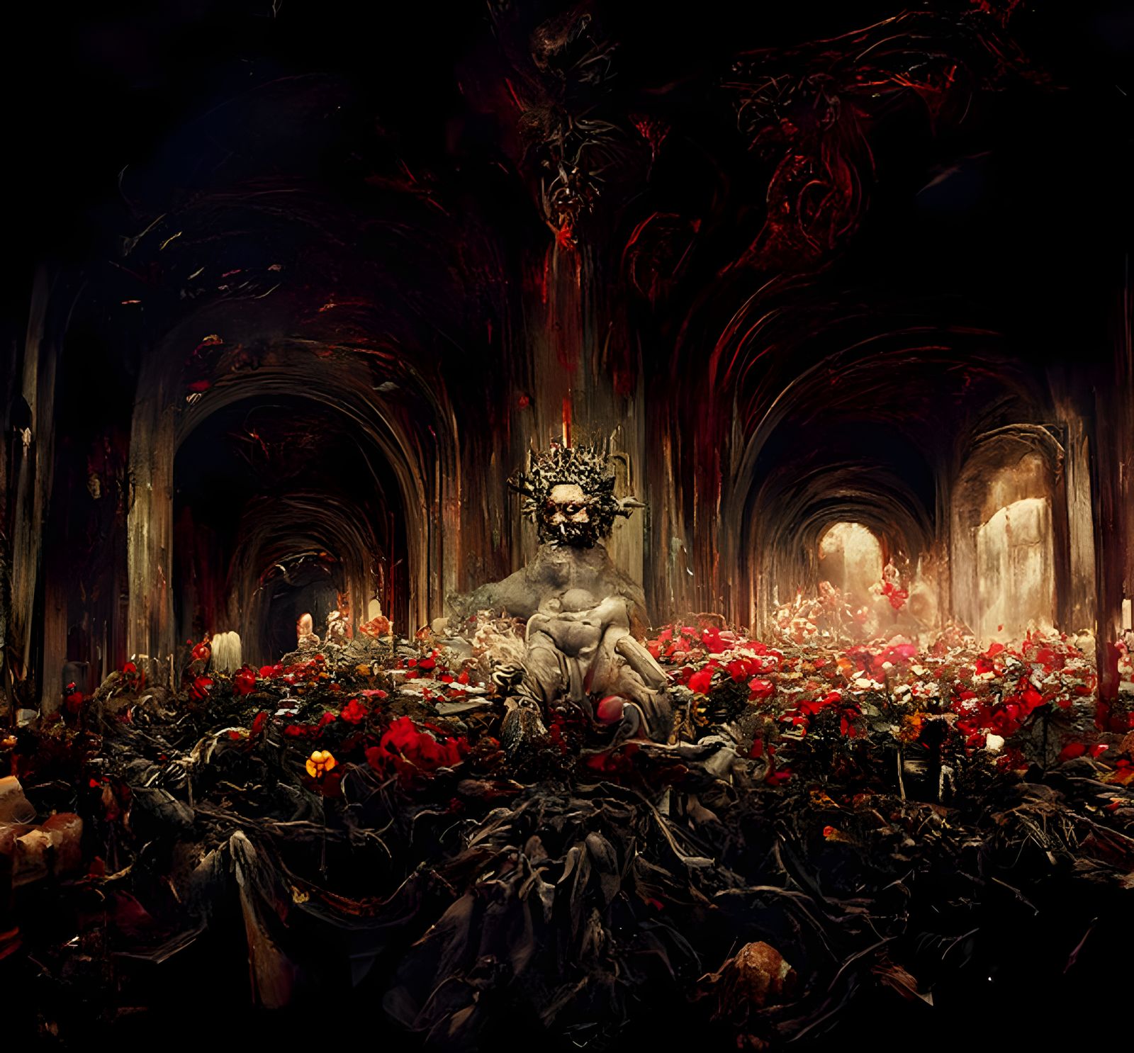 Lucifer, Prince of Darkness, on Hell Throne