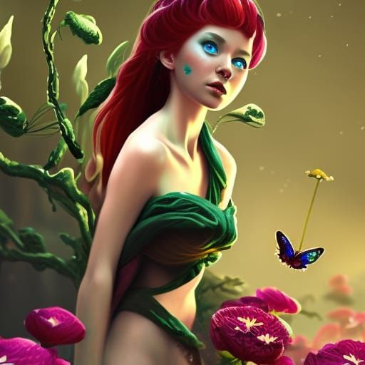 Thumbelina Sleeps in Rose, Hyperdetailed Fantasy Art