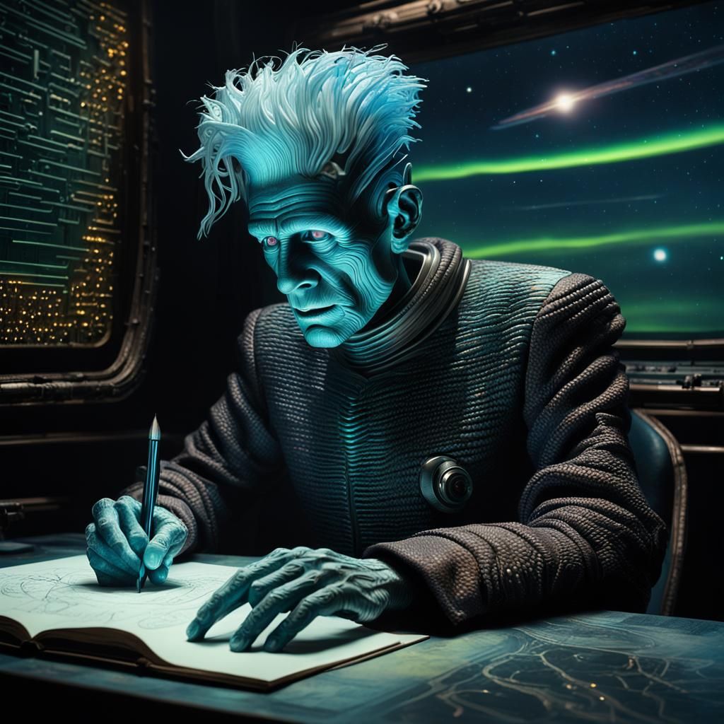 Surrealist Android Portrait of Samuel Beckett