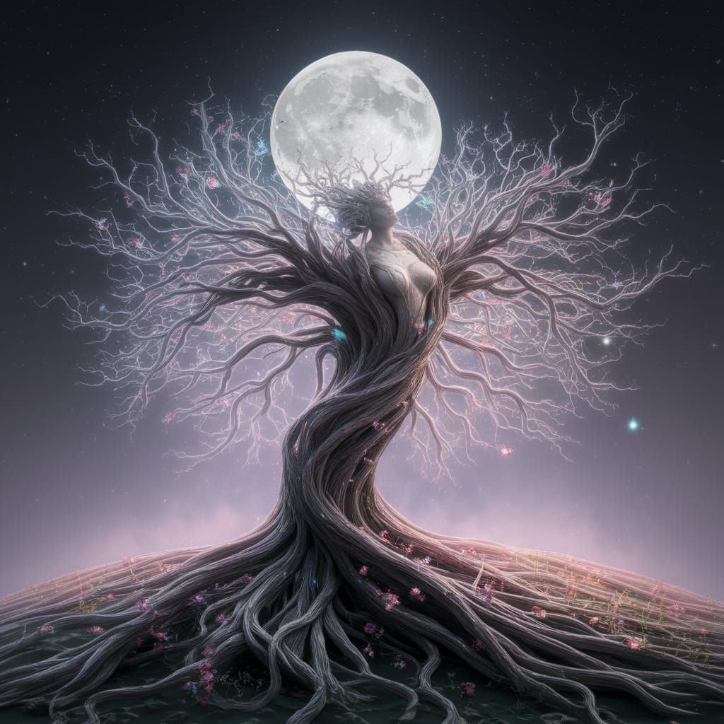 Ethereal Tree of Life in Hyper Realistic 3D Style