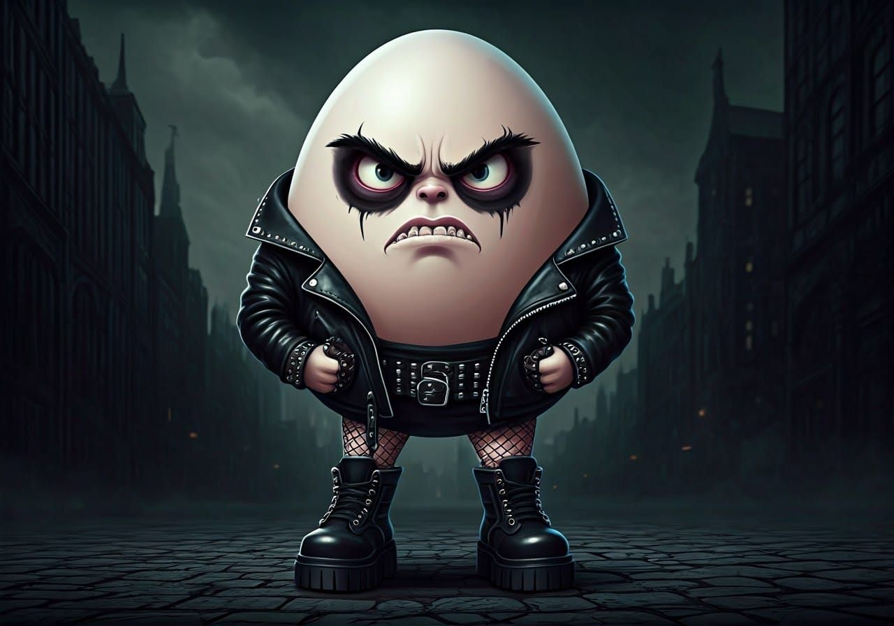 Goth Egg in Billie Eilish Style