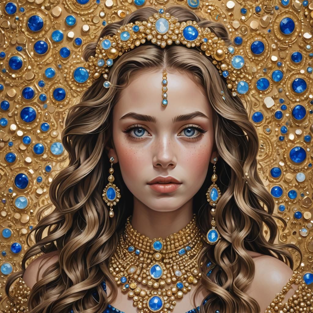 Blonde Woman with Pearl Jewelry