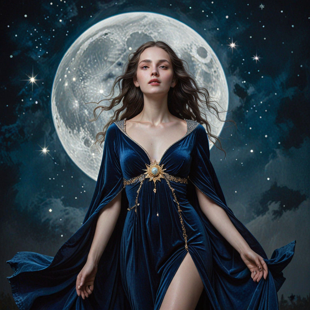Midnight Goddess in a Celestial Dance