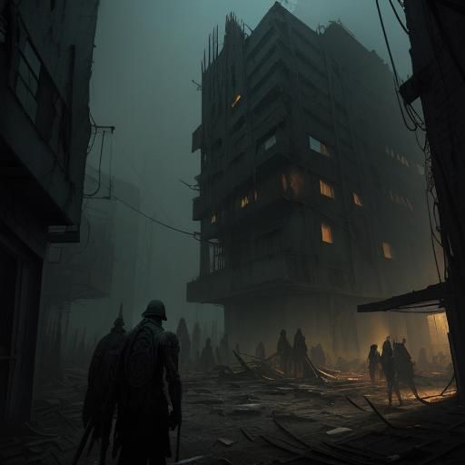 Post-Apocalyptic Ghetto in Dark Dystopian Style